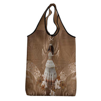 Bula Fiji Women's Day Grocery Bag With Fijian Tapa Pattern LT05 - Polynesian Pride