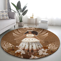 Bula Fiji Women's Day Round Carpet With Fijian Tapa Pattern LT05 - Polynesian Pride