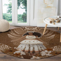 Bula Fiji Women's Day Round Carpet With Fijian Tapa Pattern LT05 - Polynesian Pride