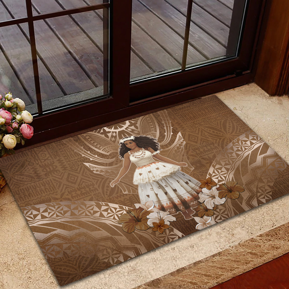 Bula Fiji Women's Day Rubber Doormat With Fijian Tapa Pattern LT05 - Polynesian Pride