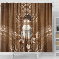 Bula Fiji Women's Day Shower Curtain With Fijian Tapa Pattern LT05 - Polynesian Pride