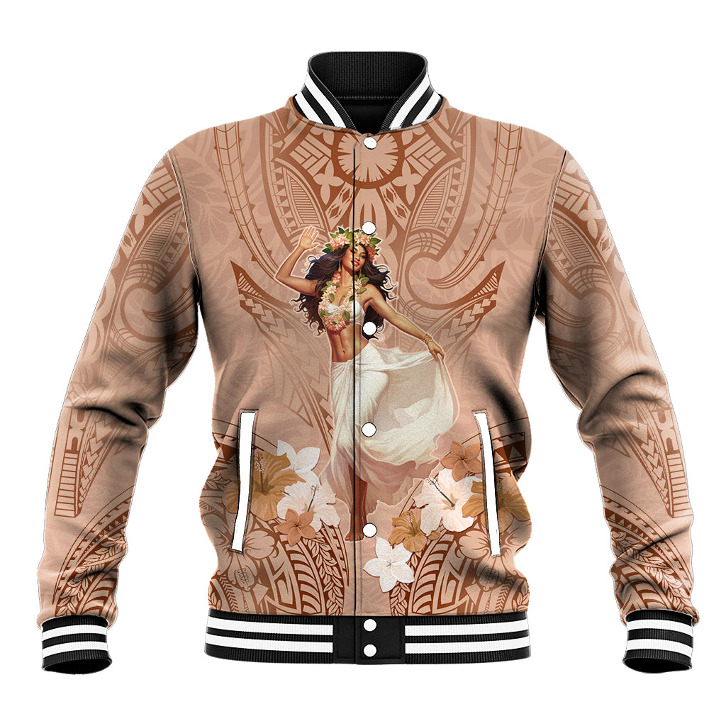 Hawaii Women's Day Baseball Jacket With Polynesian Pattern LT05 Unisex Brown - Polynesian Pride