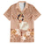 Hawaii Women's Day Family Matching Off Shoulder Short Dress and Hawaiian Shirt With Polynesian Pattern LT05 Dad's Shirt - Short Sleeve Brown - Polynesian Pride