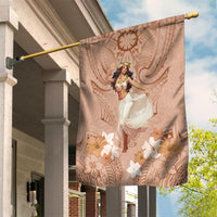 Hawaii Women's Day Garden Flag With Polynesian Pattern LT05 House Flag Brown - Polynesian Pride