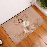 Hawaii Women's Day Rubber Doormat With Polynesian Pattern LT05 Brown - Polynesian Pride