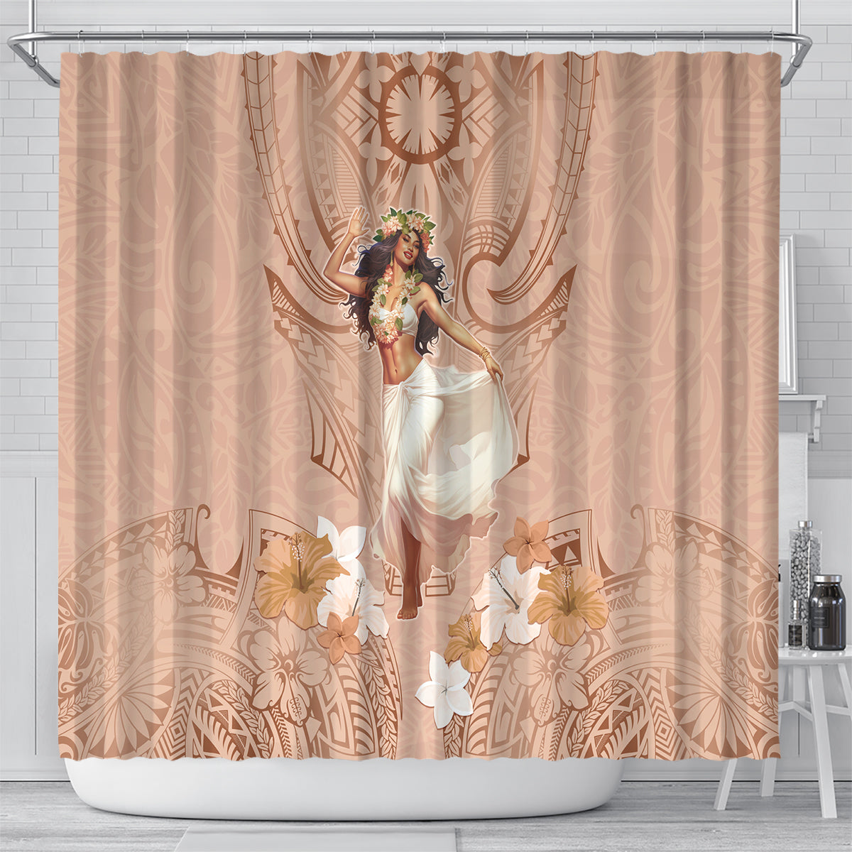 Hawaii Women's Day Shower Curtain With Polynesian Pattern LT05 - Polynesian Pride