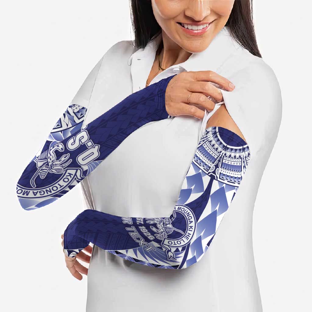 Personalised Tonga Queen Salote College Arm Sleeves Centenary Navy Version LT05 - Polynesian Pride