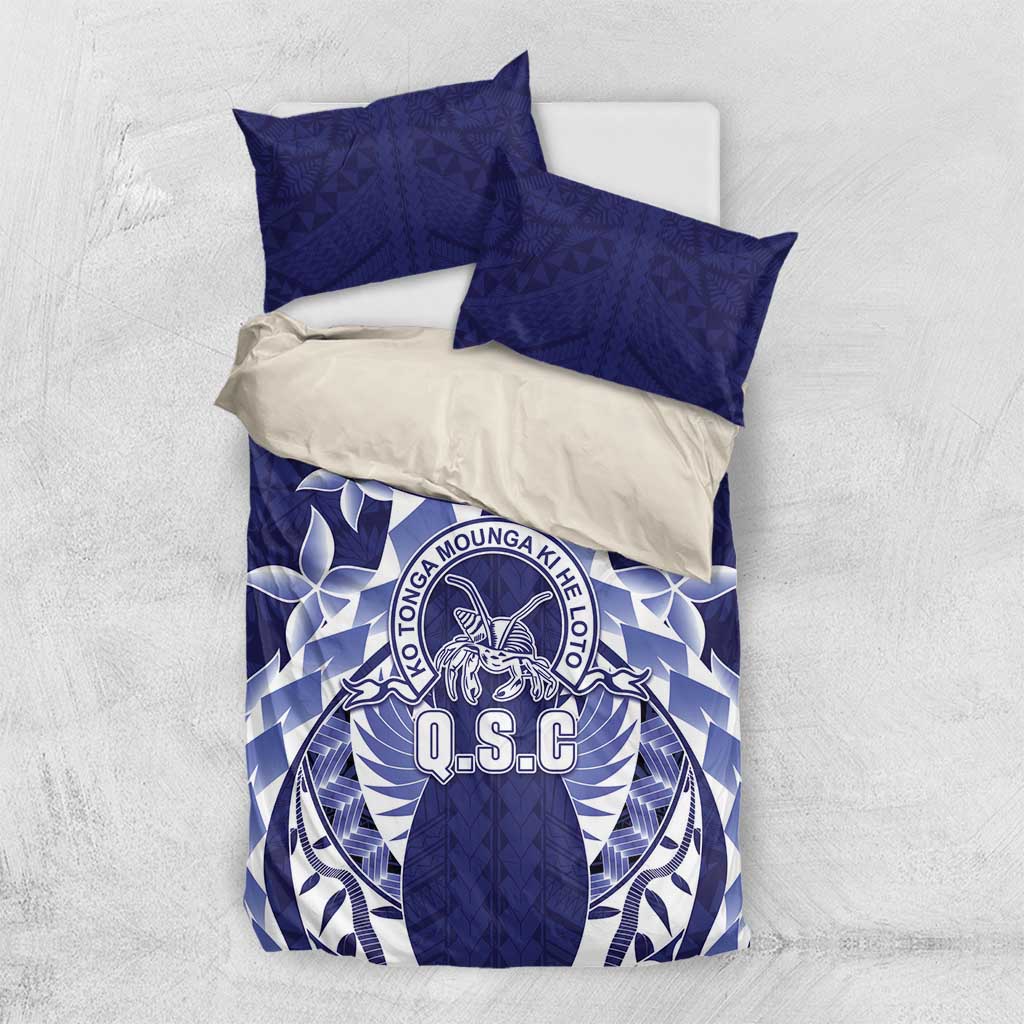 Tonga Queen Salote College Bedding Set Centenary Navy Version LT05 US Twin 172cm x 218cm Navy - Polynesian Pride