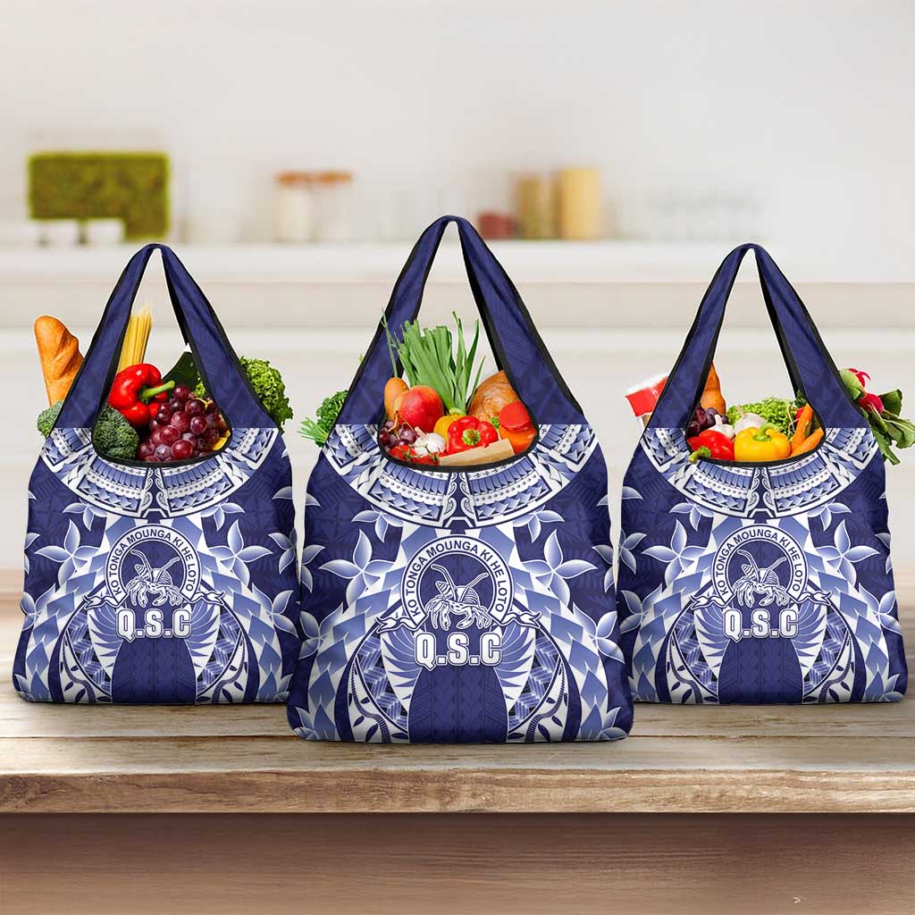 Tonga Queen Salote College Grocery Bag Centenary Navy Version LT05 3-pack One Size Navy - Polynesian Pride