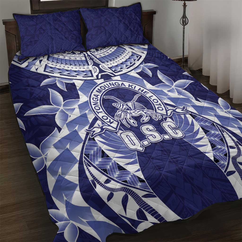 Tonga Queen Salote College Quilt Bed Set Centenary Navy Version LT05 Navy - Polynesian Pride