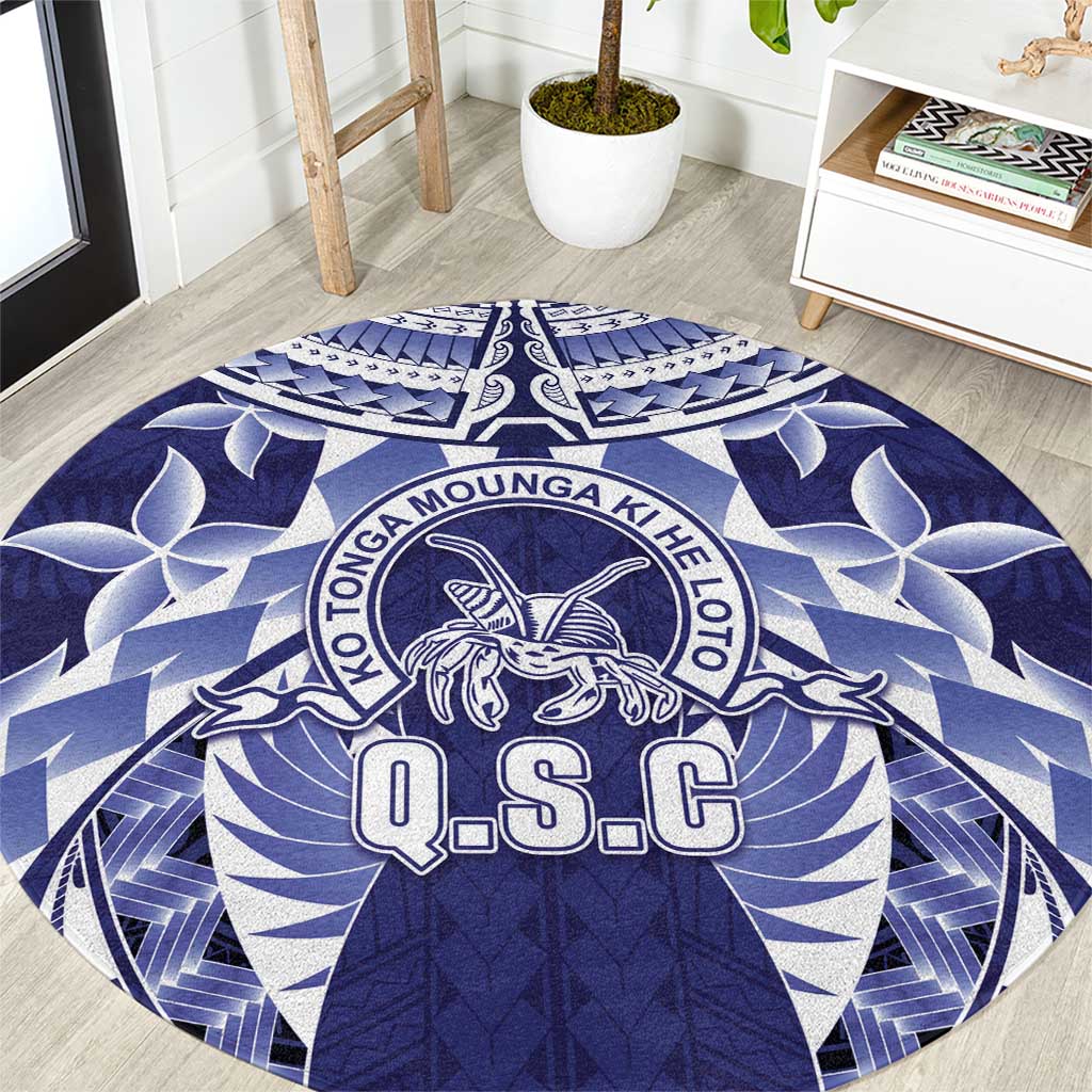Tonga Queen Salote College Round Carpet Centenary Navy Version LT05 Navy - Polynesian Pride
