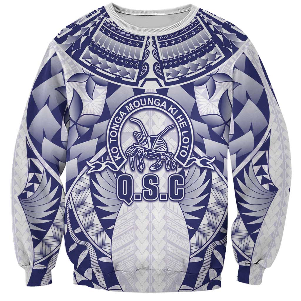 Personalised Tonga Queen Salote College Sweatshirt Centenary White Version LT05 Unisex White - Polynesian Pride