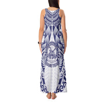 Personalised Tonga Queen Salote College Tank Maxi Dress Centenary White Version LT05 - Polynesian Pride