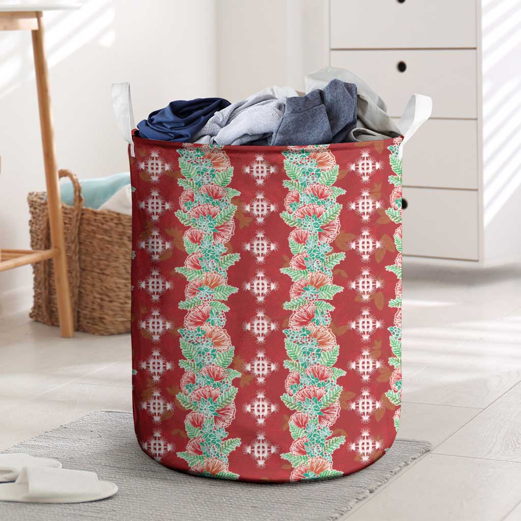 Hawaii Ohia Lehua Laundry Basket Tropical Vibes Crimson LT05 Crimson - Polynesian Pride