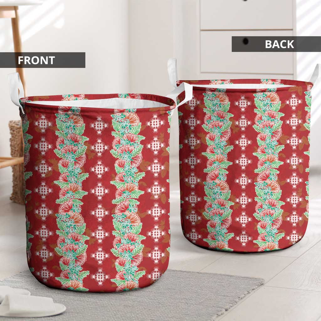 Hawaii Ohia Lehua Laundry Basket Tropical Vibes Crimson LT05 - Polynesian Pride