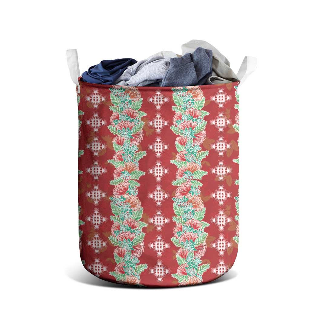 Hawaii Ohia Lehua Laundry Basket Tropical Vibes Crimson LT05 - Polynesian Pride