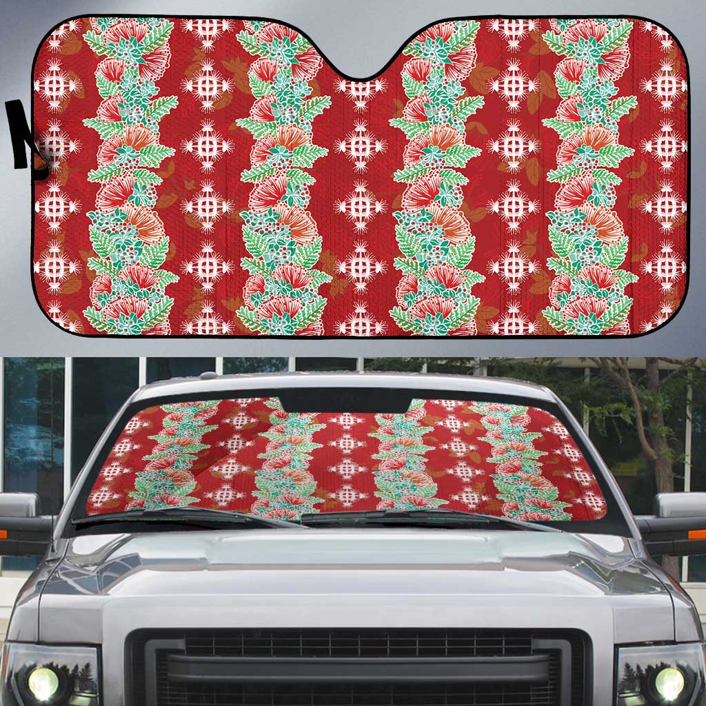 Hawaii Ohia Lehua Auto Sun Shade Tropical Vibes Crimson LT05 Crimson - Polynesian Pride