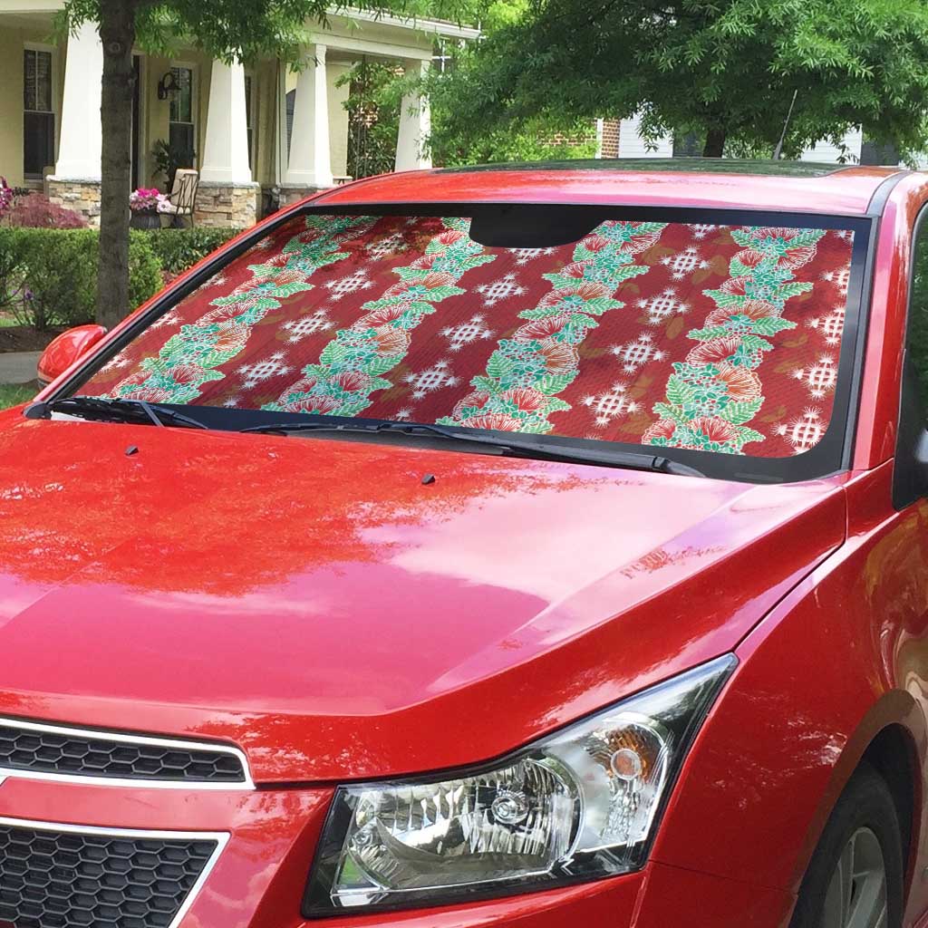 Hawaii Ohia Lehua Auto Sun Shade Tropical Vibes Crimson LT05 - Polynesian Pride