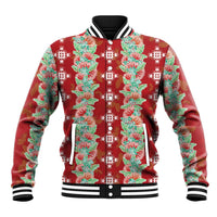 Hawaii Ohia Lehua Baseball Jacket Tropical Vibes Crimson LT05 Unisex Crimson - Polynesian Pride