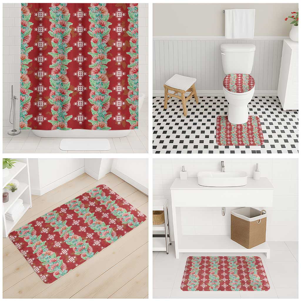 Hawaii Ohia Lehua Bathroom Set Tropical Vibes Crimson LT05 - Polynesian Pride