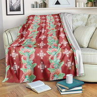 Hawaii Ohia Lehua Blanket Tropical Vibes Crimson LT05 Crimson - Polynesian Pride