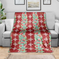 Hawaii Ohia Lehua Blanket Tropical Vibes Crimson LT05 - Polynesian Pride