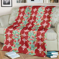 Hawaii Ohia Lehua Blanket Tropical Vibes Crimson LT05 - Polynesian Pride