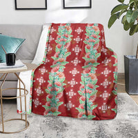 Hawaii Ohia Lehua Blanket Tropical Vibes Crimson LT05 - Polynesian Pride
