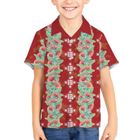 Hawaii Ohia Lehua Kid Hawaiian Shirt Tropical Vibes Crimson LT05 Kid Crimson - Polynesian Pride