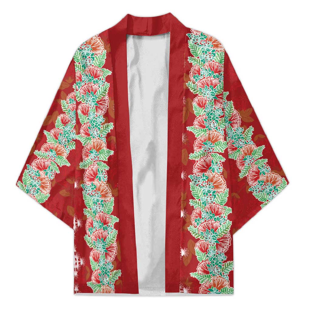 Hawaii Ohia Lehua Kimono Tropical Vibes Crimson LT05 Unisex Crimson - Polynesian Pride