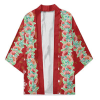 Hawaii Ohia Lehua Kimono Tropical Vibes Crimson LT05 Unisex Crimson - Polynesian Pride