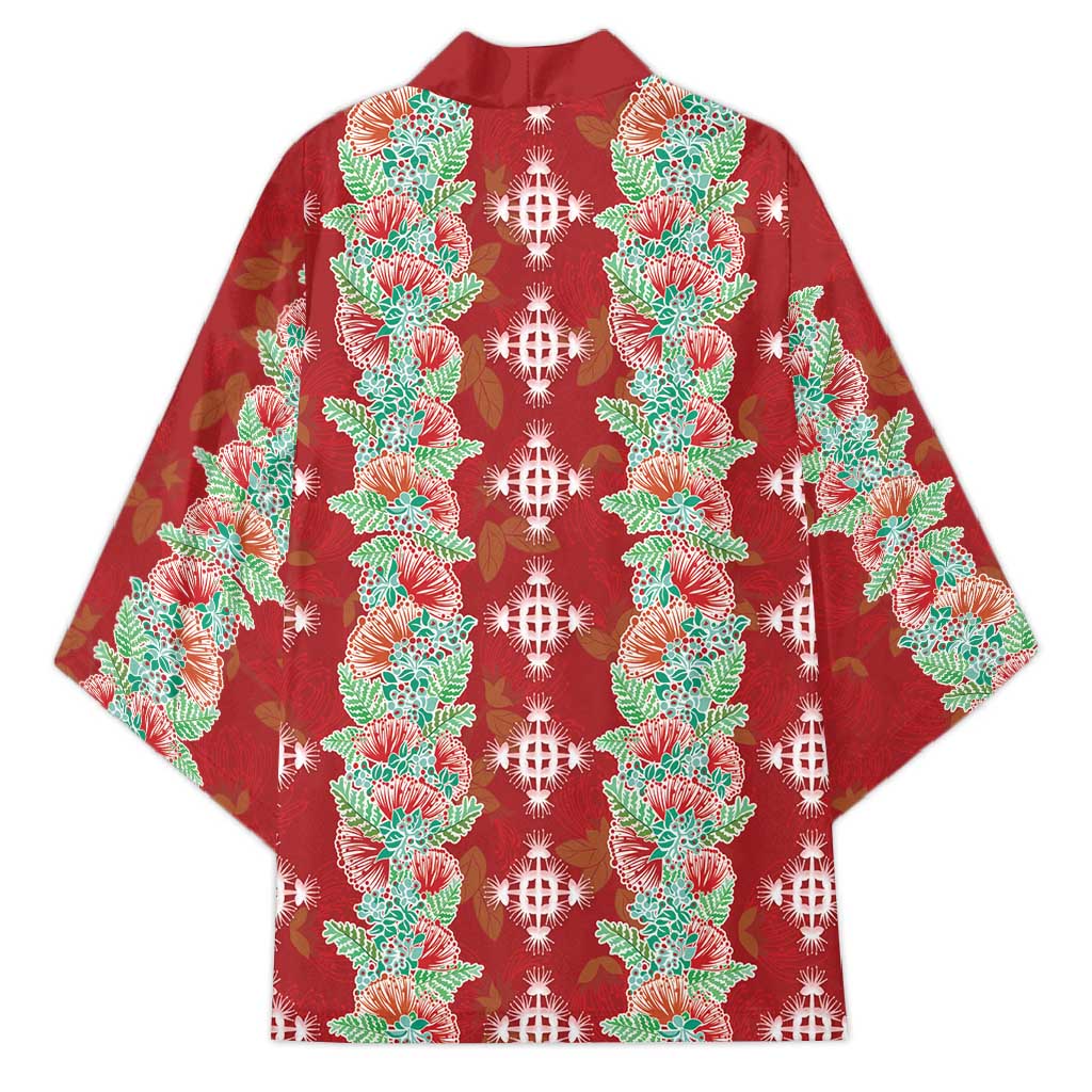 Hawaii Ohia Lehua Kimono Tropical Vibes Crimson LT05 - Polynesian Pride