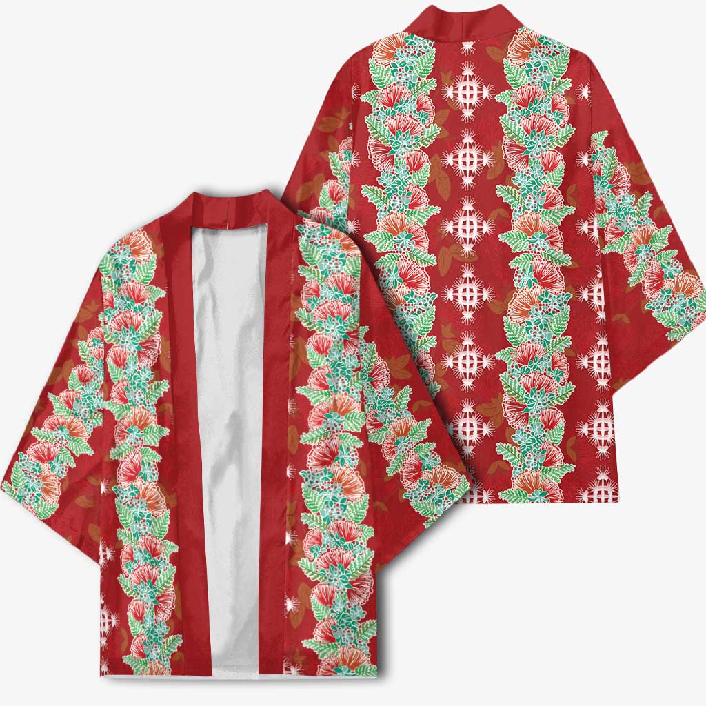 Hawaii Ohia Lehua Kimono Tropical Vibes Crimson LT05 - Polynesian Pride