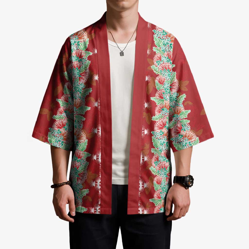 Hawaii Ohia Lehua Kimono Tropical Vibes Crimson LT05 - Polynesian Pride