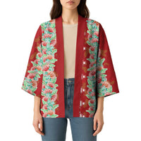 Hawaii Ohia Lehua Kimono Tropical Vibes Crimson LT05 - Polynesian Pride