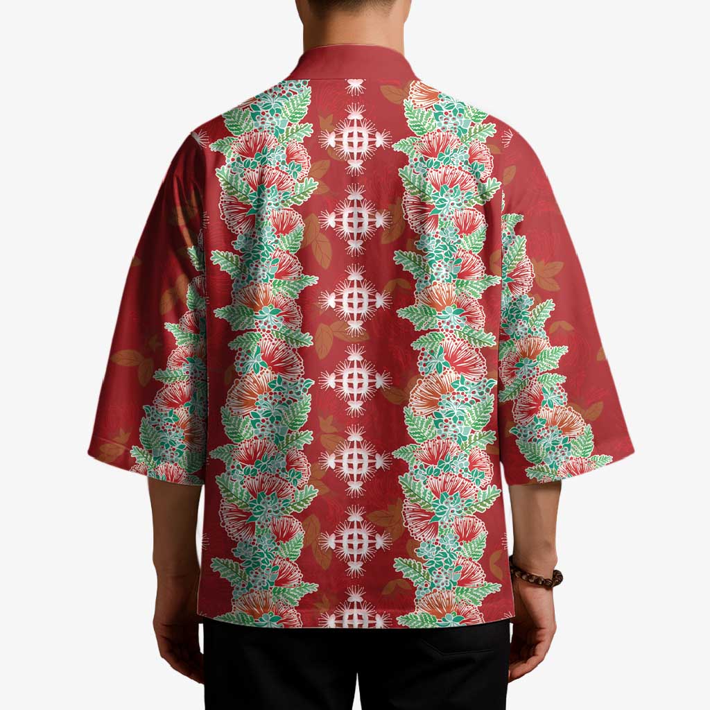 Hawaii Ohia Lehua Kimono Tropical Vibes Crimson LT05 - Polynesian Pride