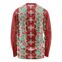 Hawaii Ohia Lehua Long Sleeve Shirt Tropical Vibes Crimson LT05 - Polynesian Pride