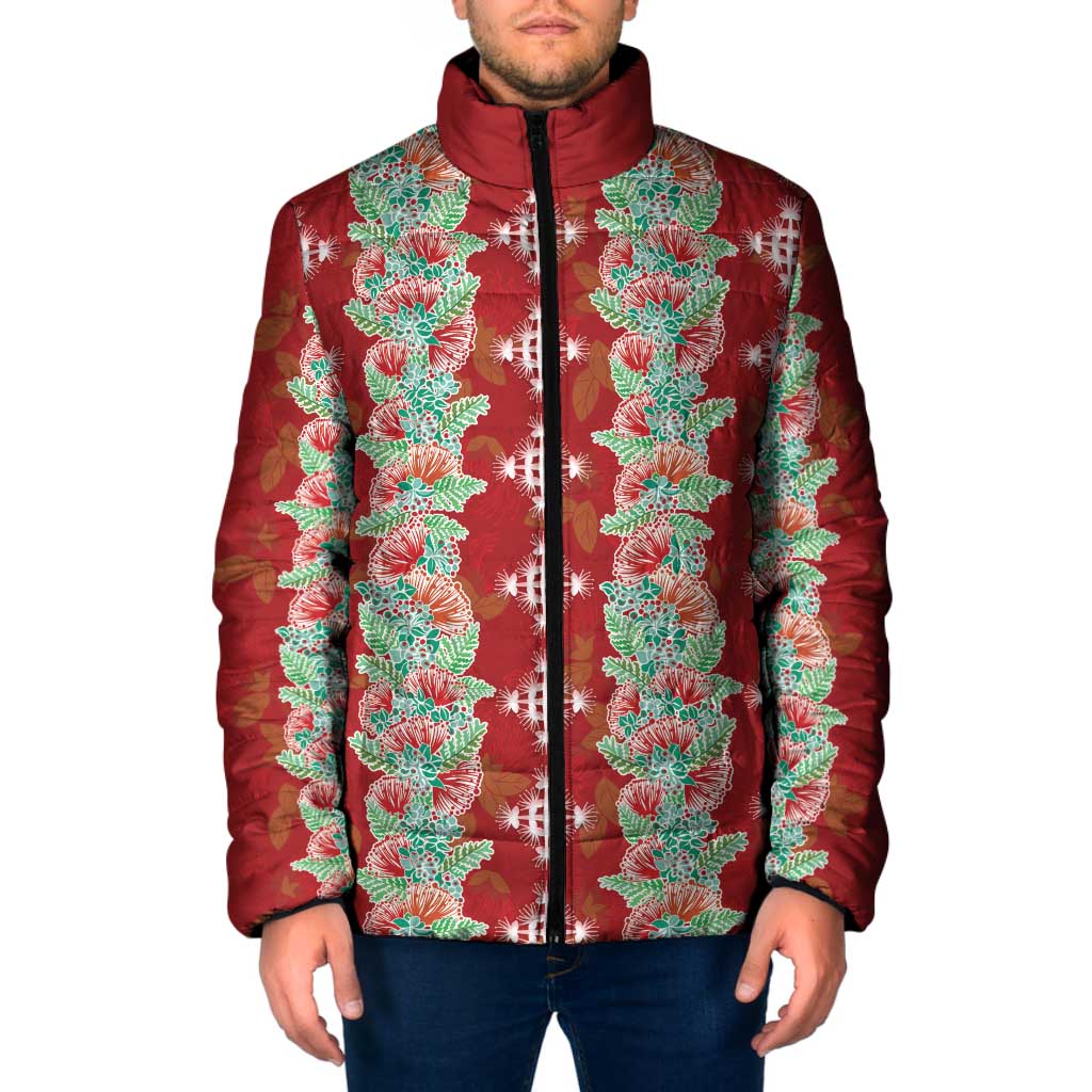 Hawaii Ohia Lehua Padded Jacket Tropical Vibes Crimson LT05 Men Crimson - Polynesian Pride
