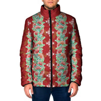 Hawaii Ohia Lehua Padded Jacket Tropical Vibes Crimson LT05 Men Crimson - Polynesian Pride