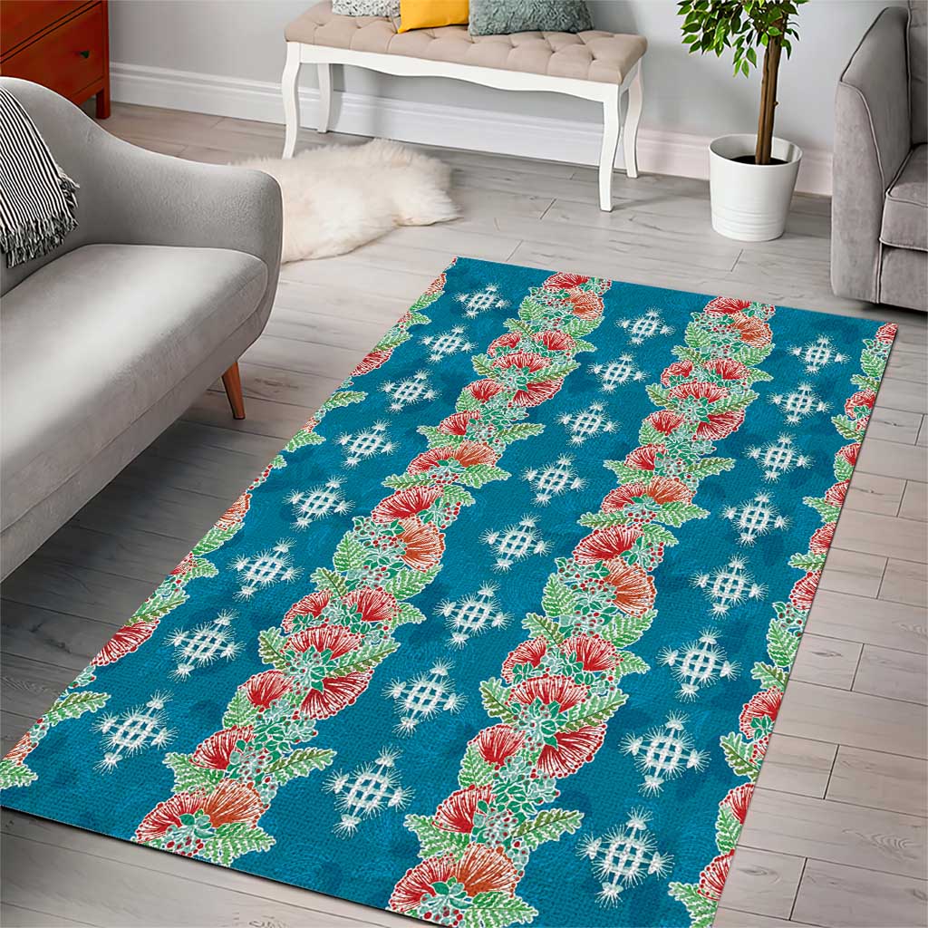 Hawaii Ohia Lehua Area Rug Tropical Vibes Teal LT05 - Polynesian Pride