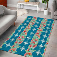 Hawaii Ohia Lehua Area Rug Tropical Vibes Teal LT05 - Polynesian Pride