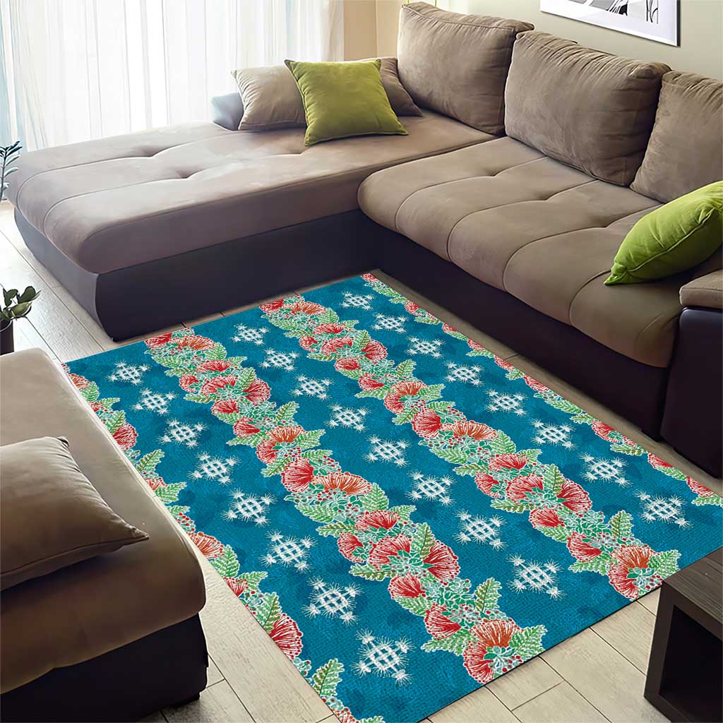 Hawaii Ohia Lehua Area Rug Tropical Vibes Teal LT05 - Polynesian Pride