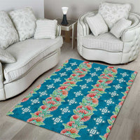 Hawaii Ohia Lehua Area Rug Tropical Vibes Teal LT05 - Polynesian Pride