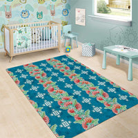 Hawaii Ohia Lehua Area Rug Tropical Vibes Teal LT05 - Polynesian Pride
