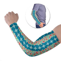 Hawaii Ohia Lehua Arm Sleeves Tropical Vibes Teal LT05 Set of 2 Teal - Polynesian Pride