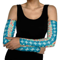 Hawaii Ohia Lehua Arm Sleeves Tropical Vibes Teal LT05 - Polynesian Pride