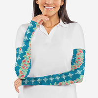 Hawaii Ohia Lehua Arm Sleeves Tropical Vibes Teal LT05 - Polynesian Pride