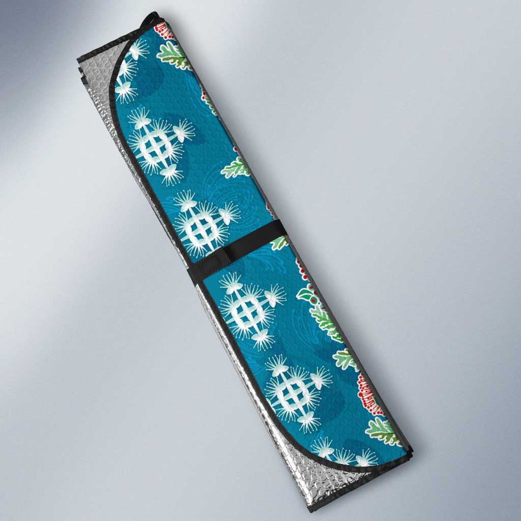 Hawaii Ohia Lehua Auto Sun Shade Tropical Vibes Teal LT05 - Polynesian Pride