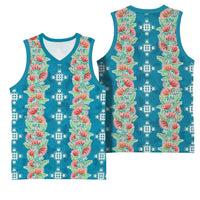Hawaii Ohia Lehua Basketball Jersey Tropical Vibes Teal LT05 - Polynesian Pride