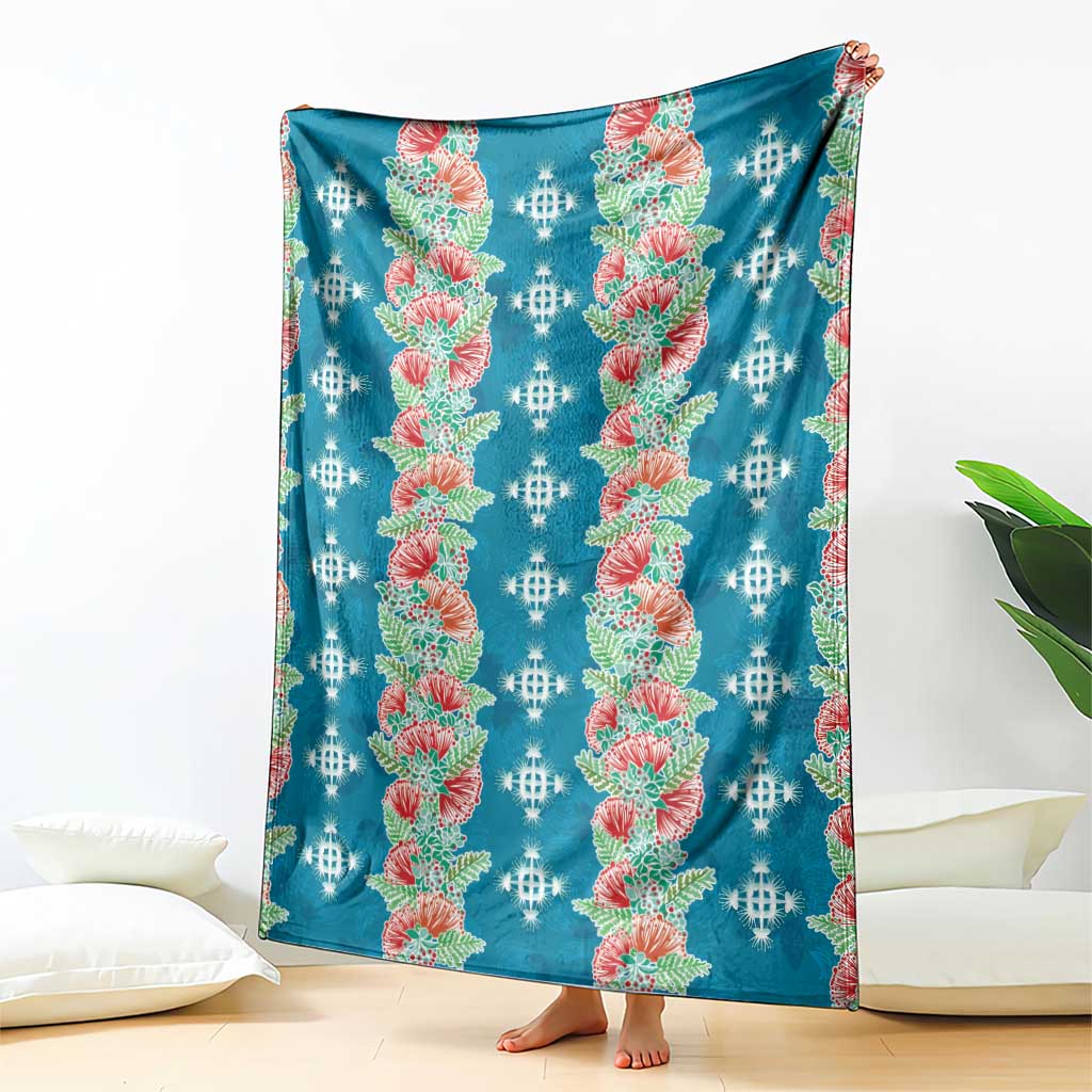 Hawaii Ohia Lehua Blanket Tropical Vibes Teal LT05 - Polynesian Pride